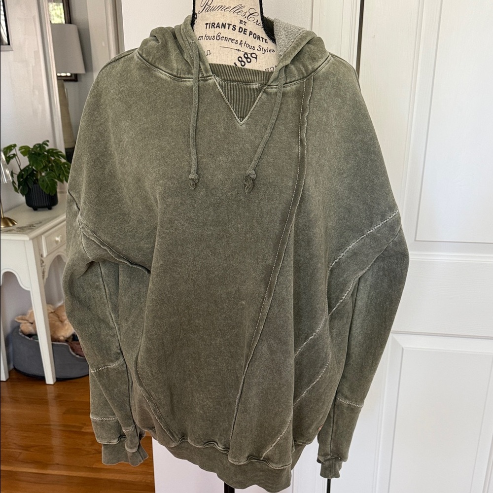 BKE Olive Green Crewneck Hooded Sweater